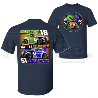Battle Of The Busches Racing T-Shirt – Vintage Kyle & Brexton Busch NASCAR Style Tee