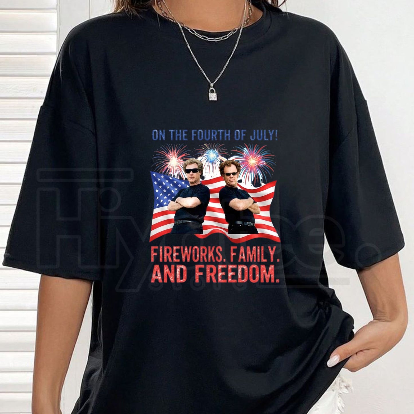 "Boats, Hoes, and Freedom" – Funny 4th of July Oversized Graphic Top