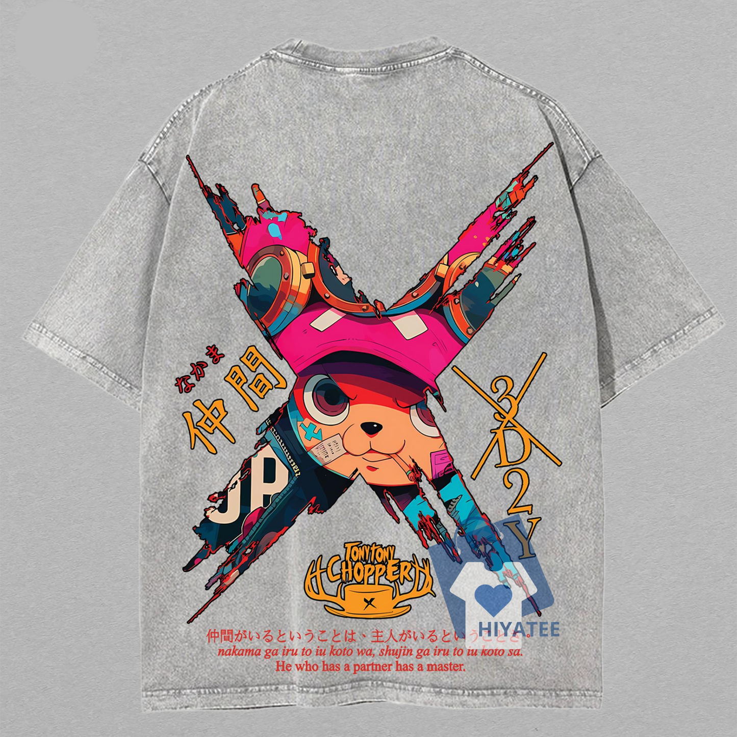 Limited Tony Tony Vintage Washed Tee – 90s One Piece Oversized Unisex T-Shirt, Lightweight Cotton Anime Gift