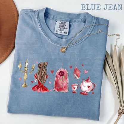 Comfort Colors® Fairy Tale Valentine Graphic Tee – Tale as Old as Time Shirt, Girly Aesthetic Girls Trip Tee