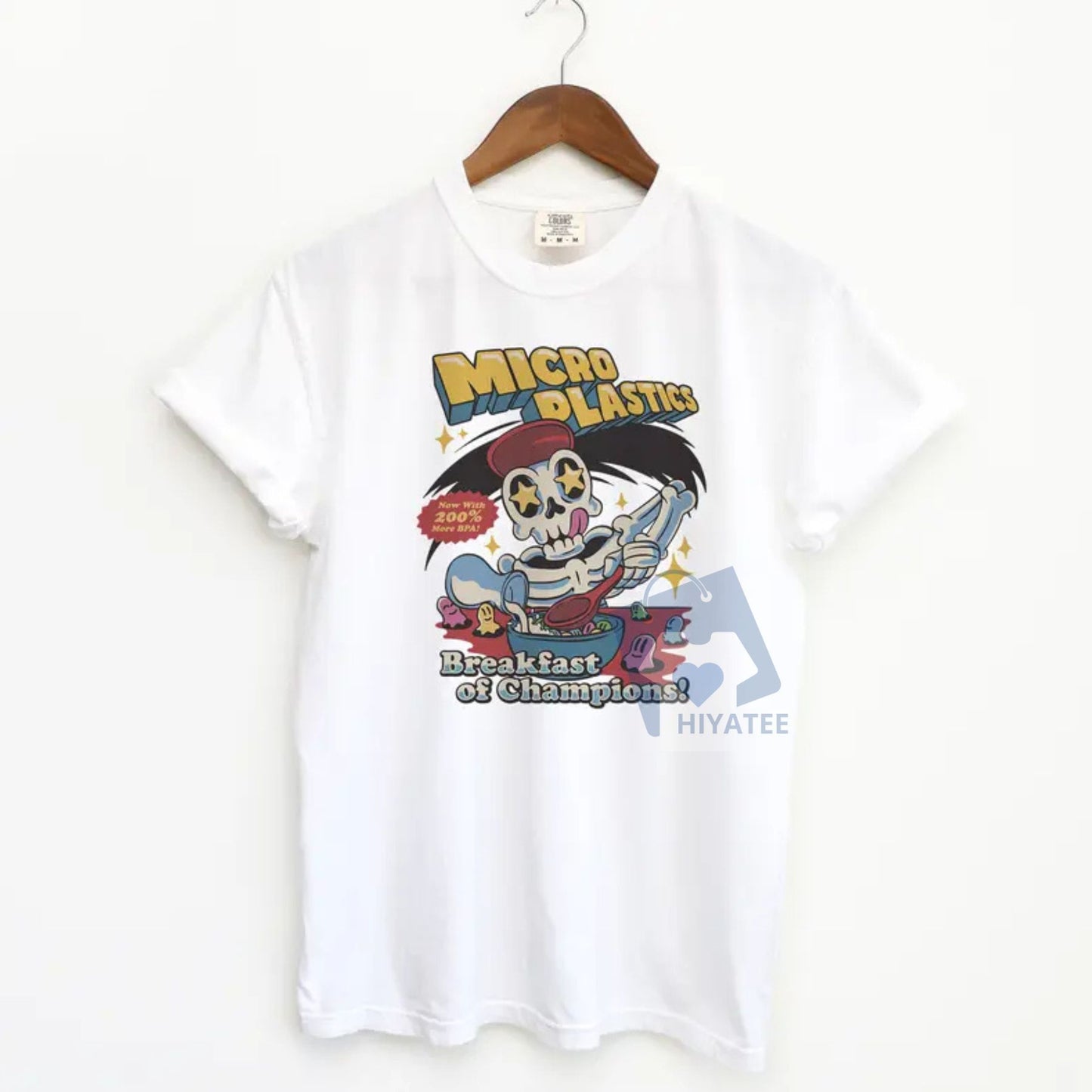 Micro Plastics Breakfast Skull Comfort Colors Shirt, Funny Food Graphic Tee, Skeleton Tshirt
