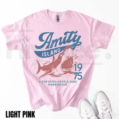 "Amity Island 1975" – Retro Movie Inspired Beach Graphic Top