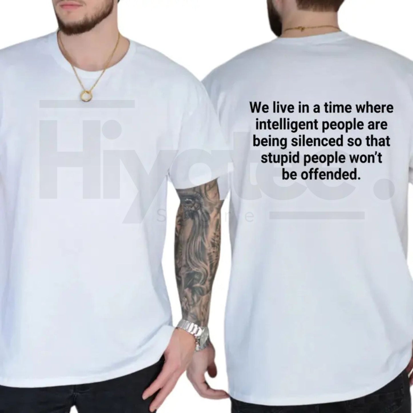 We Live In A Time Intelligent People Are Being Silenced T-Shirt – Funny Sarcastic Quote Tee