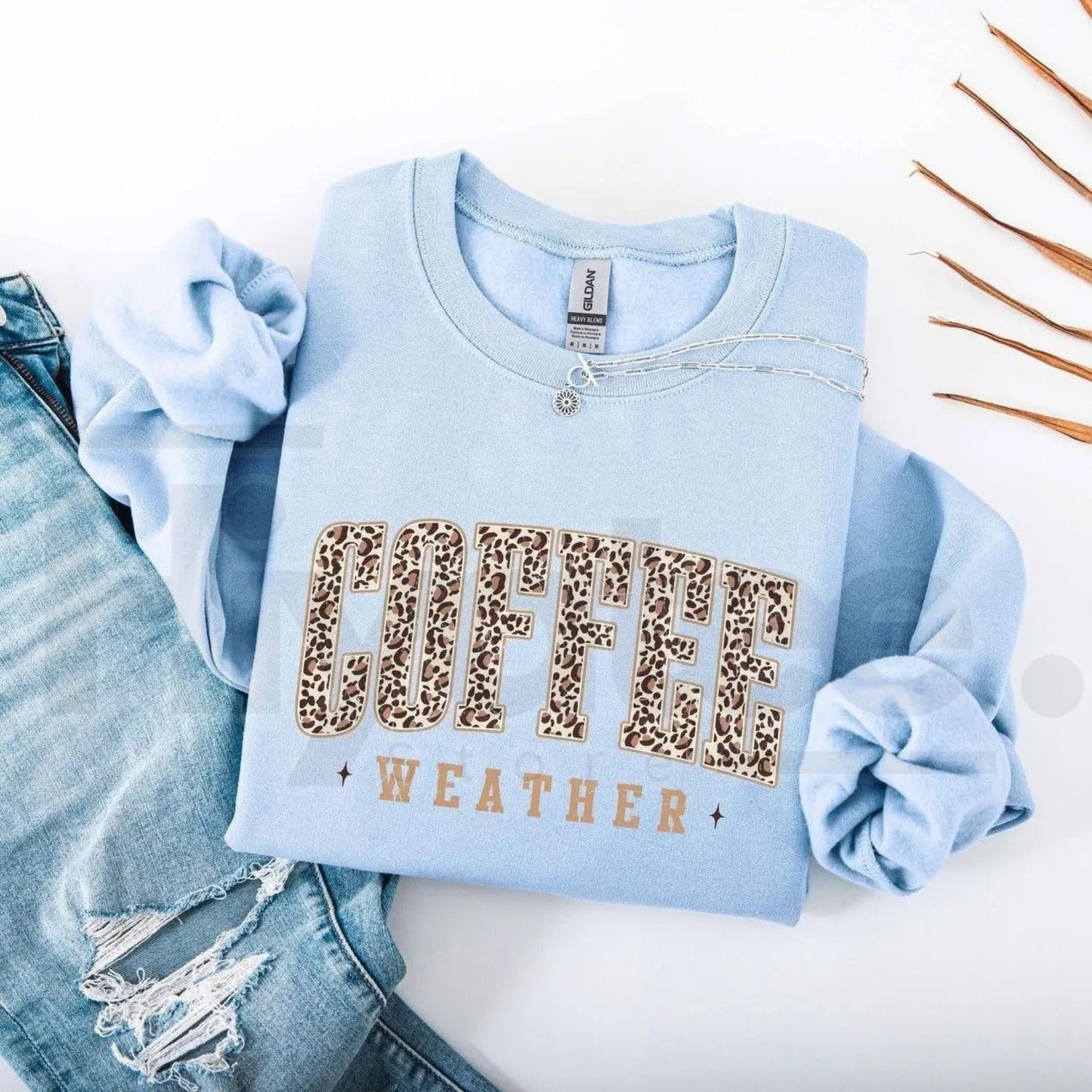 Retro Coffee Weather Sweatshirt – Cute Fall Pumpkin Spice Graphic Crewneck, Thanksgiving Gift for Coffee Lovers