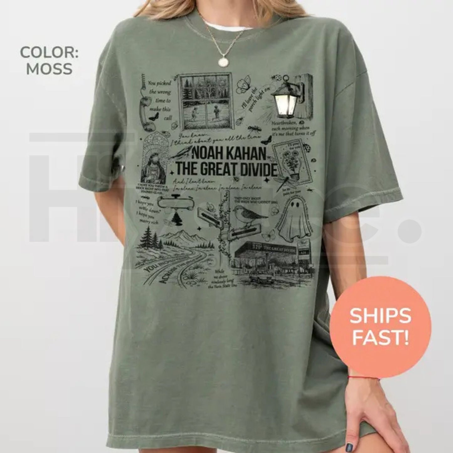Comfort Colors® The Great Divide Porchlight Lyrics Shirt – NK Tour Merch Tee