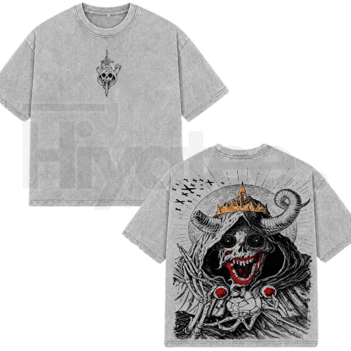 The Lich Adventure Time Double Printed Vintage T-Shirt – Dark Fantasy Graphic Oversized Tee