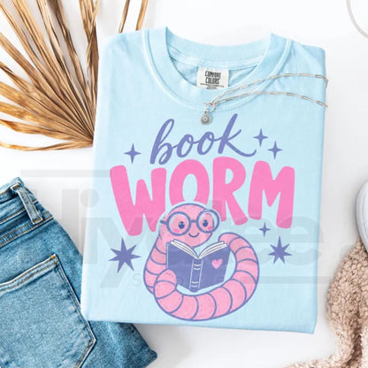 Comfort Colors Book Worm Reading Teacher Librarian Tee