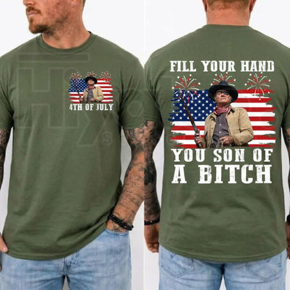 Fill Your Hand You Son Of A Bitch T-Shirt – John Wayne Rooster Cogburn Western Tee