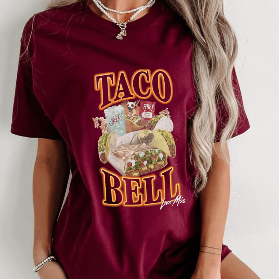 NEW SHIRT Taco Bell 90's Bootleg Tee For Women, man - Hiyatee