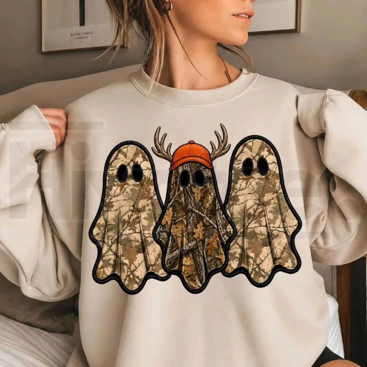 Retro Ghost Hunting Halloween Sweatshirt