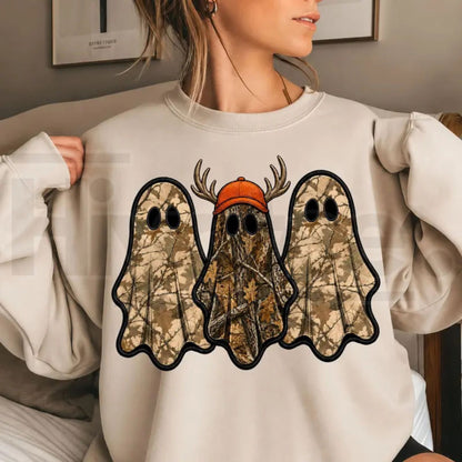 Retro Ghost Hunting Halloween Sweatshirt