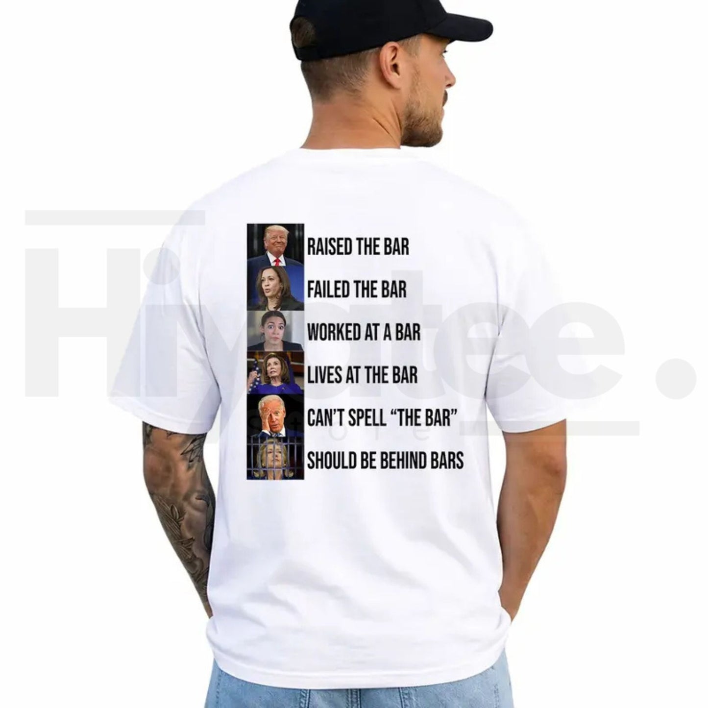 Raised The Bar Typography T-Shirt – Short Sleeve Printed Graphic Shirt, Daily Casual Cotton Menswear for Men & Women