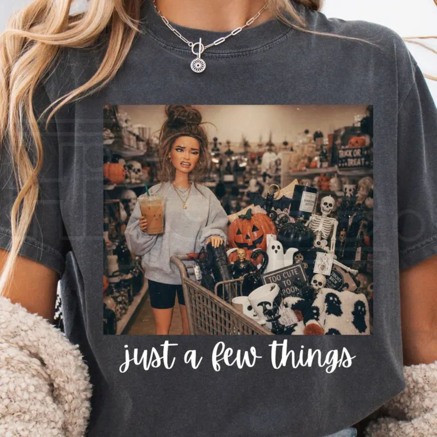 Comfort Colors Just A Few Things Halloween Doll Face T-Shirt