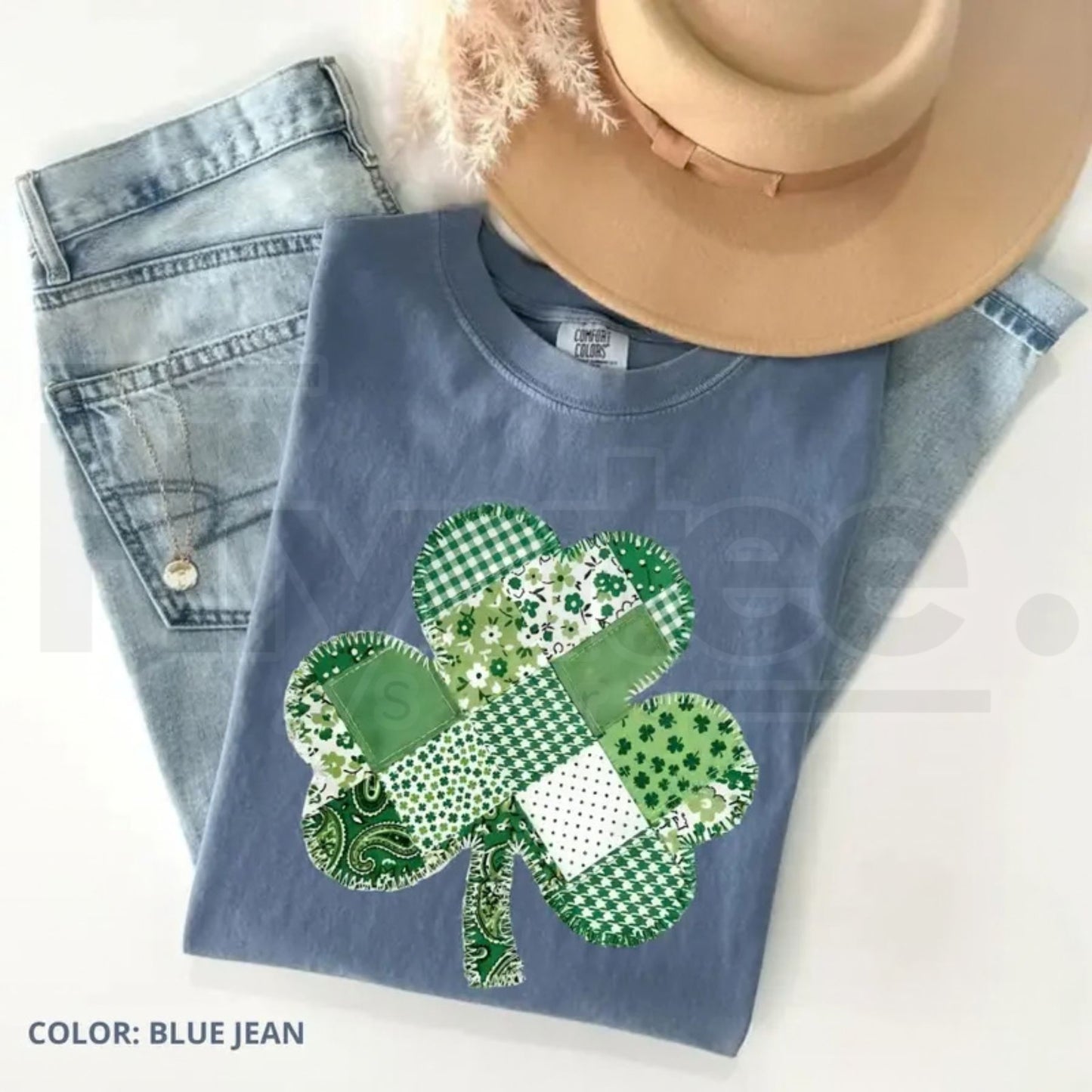 Comfort Colors® Patchwork Shamrock T-Shirt – Retro St. Patrick’s Day Printed Tee, Lucky Irish Graphic Shirt