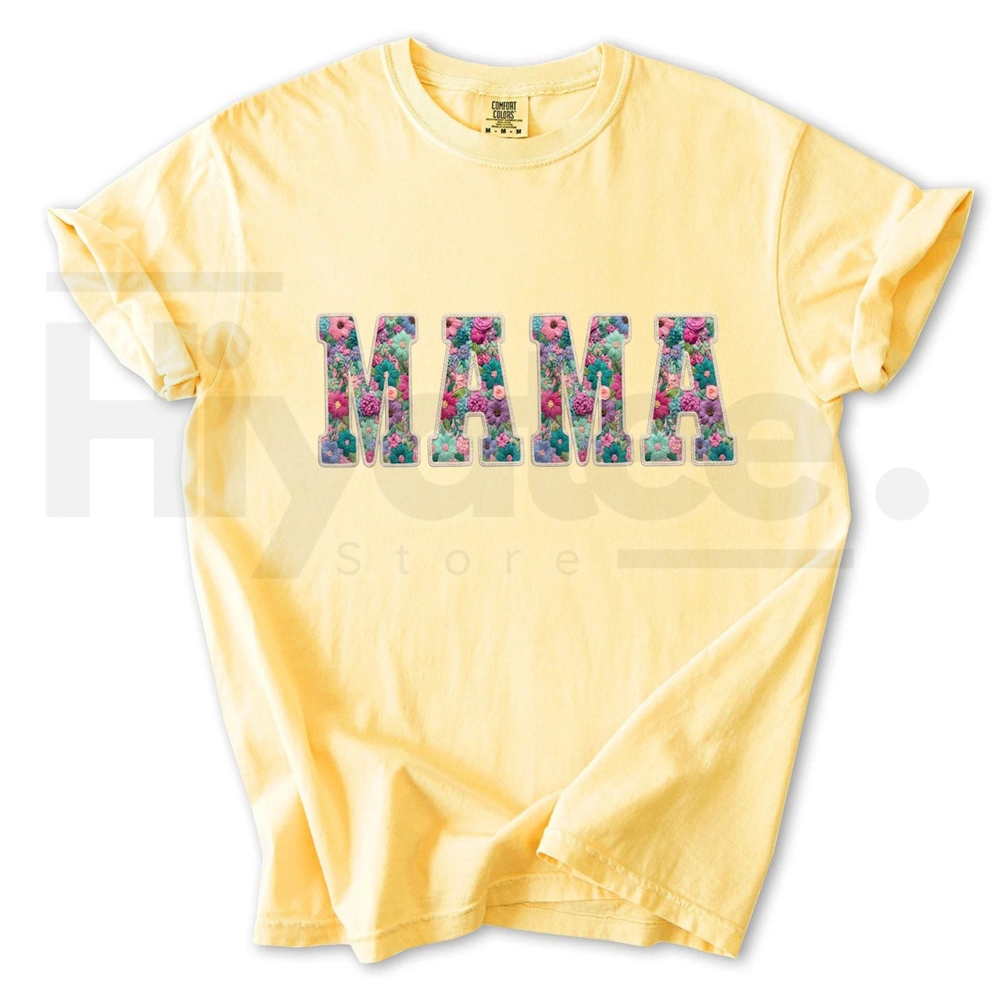 Comfort Colors® Faux Embroidery Mama T-Shirt – Trendy Vintage Mother's Day Gift, Minimalist Boutique Graphic Tee