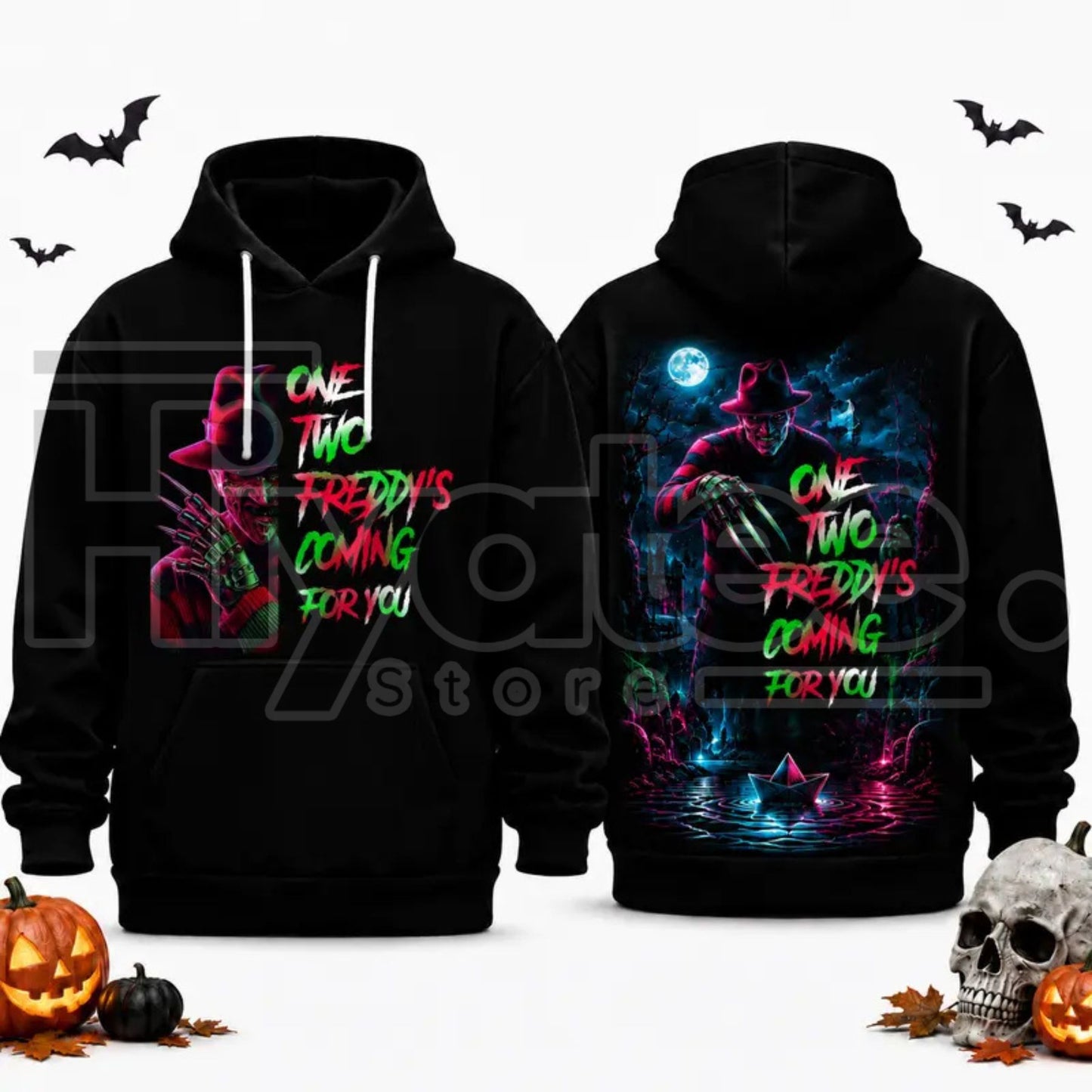 Unisex Horror Movie Villain Double-Sided Graphic Hoodie