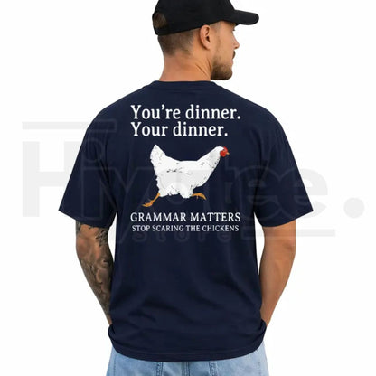 You're Dinner vs Your Dinner Funny Grammar T-Shirt – Men's Graphic Tee