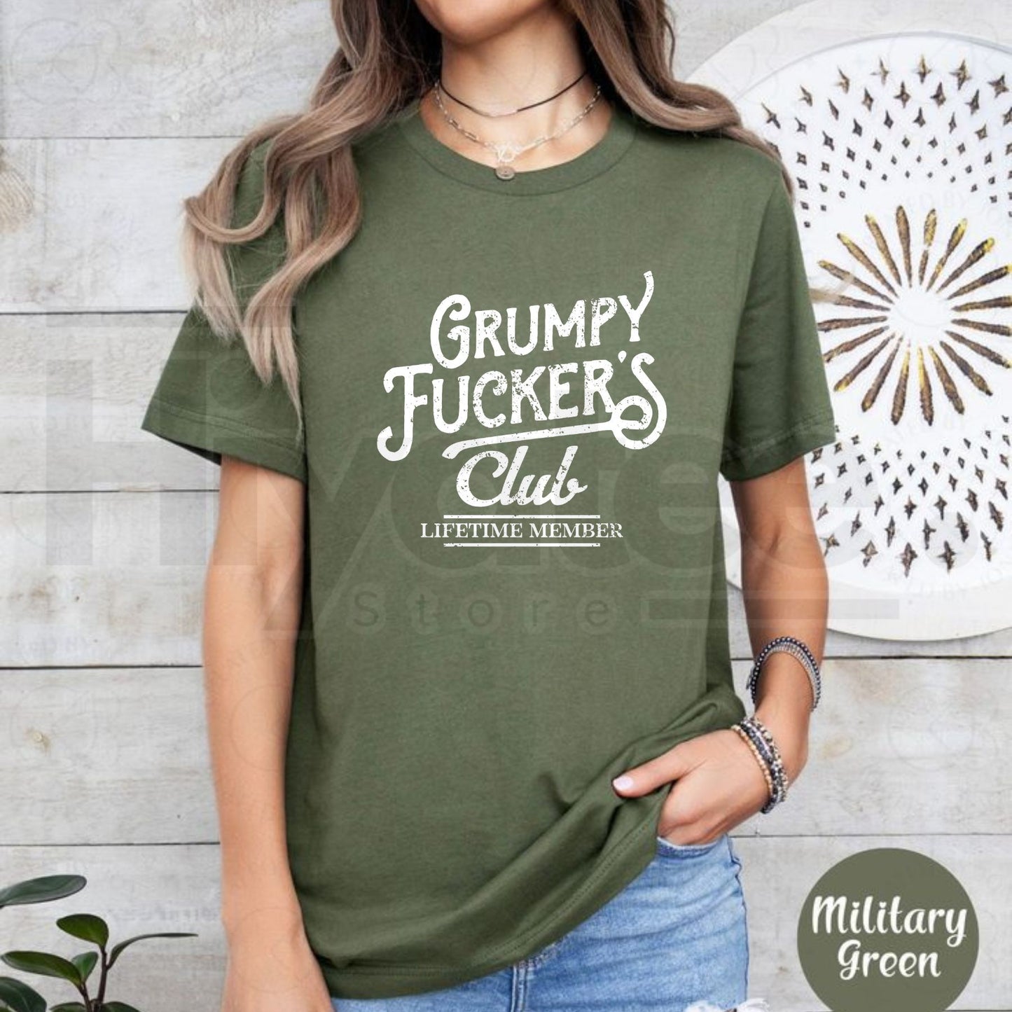 Mens Grumpy Fuckers Club T-Shirt – Funny Sarcastic Vintage Novelty Tee