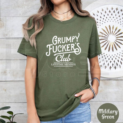 Mens Grumpy Fuckers Club T-Shirt – Funny Sarcastic Vintage Novelty Tee