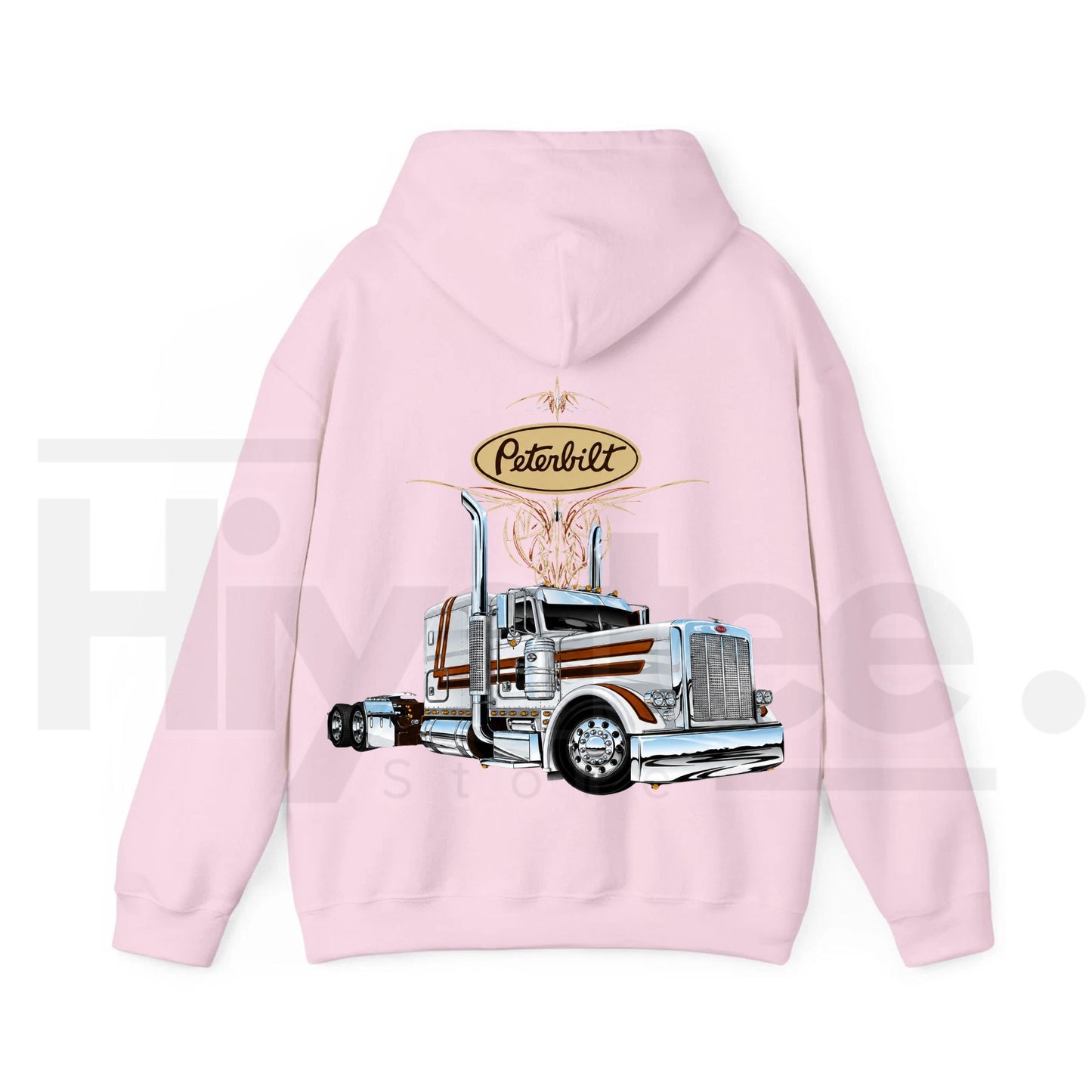 Classic Peterbilt Truck Graphic Hoodie – Vintage Semi-Truck Pullover, Heavy-Duty Apparel for Trucking Enthusiasts