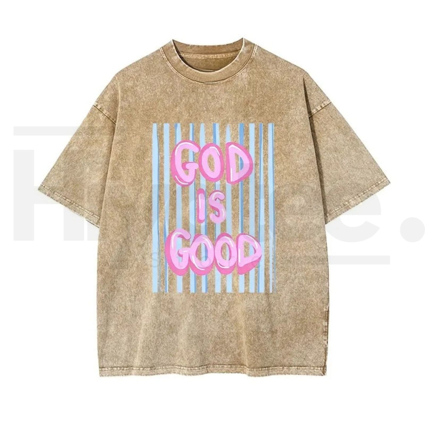 Unisex “God Is Good” Washed Cotton T-Shirt – Faith Graphic Tee, Plus Size Christian Shirt