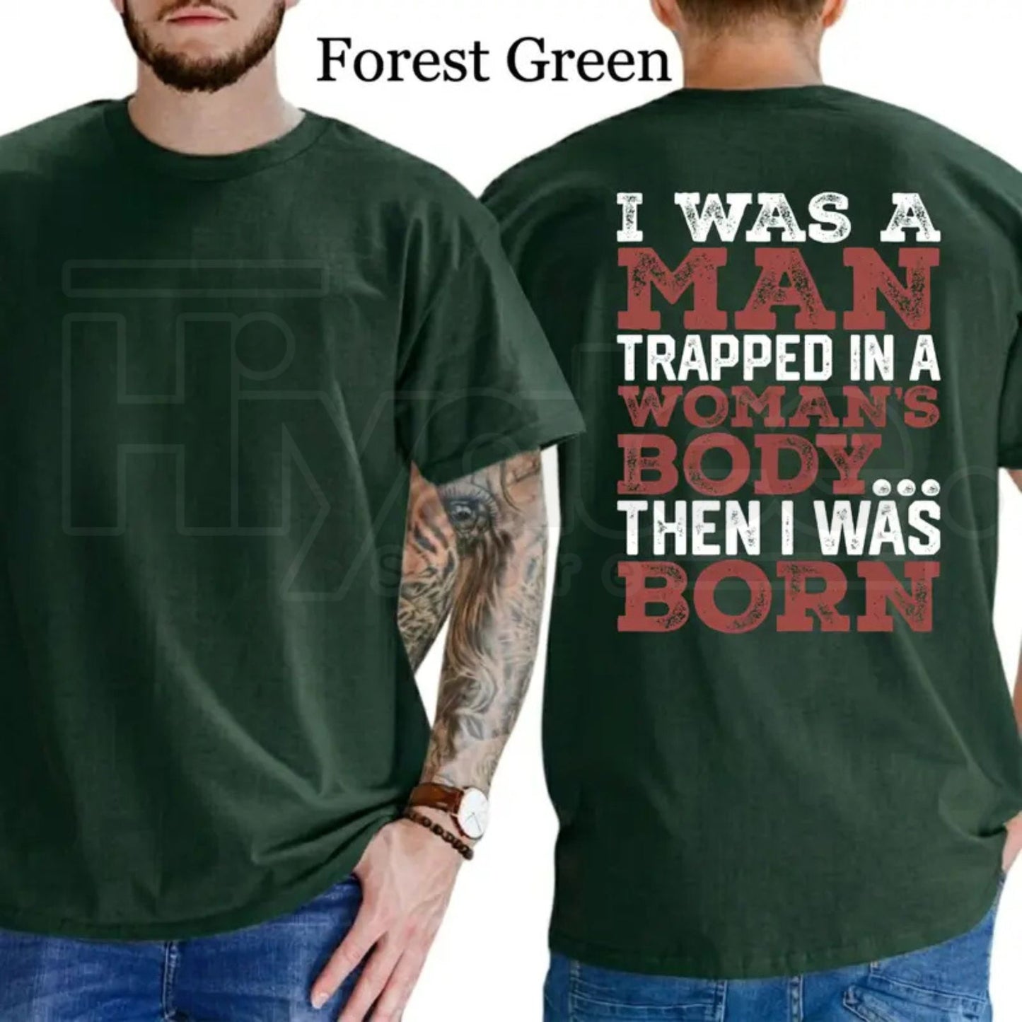 I Was A Man Trapped In A Woman's Body T-Shirt – Funny Republican Dad Tee