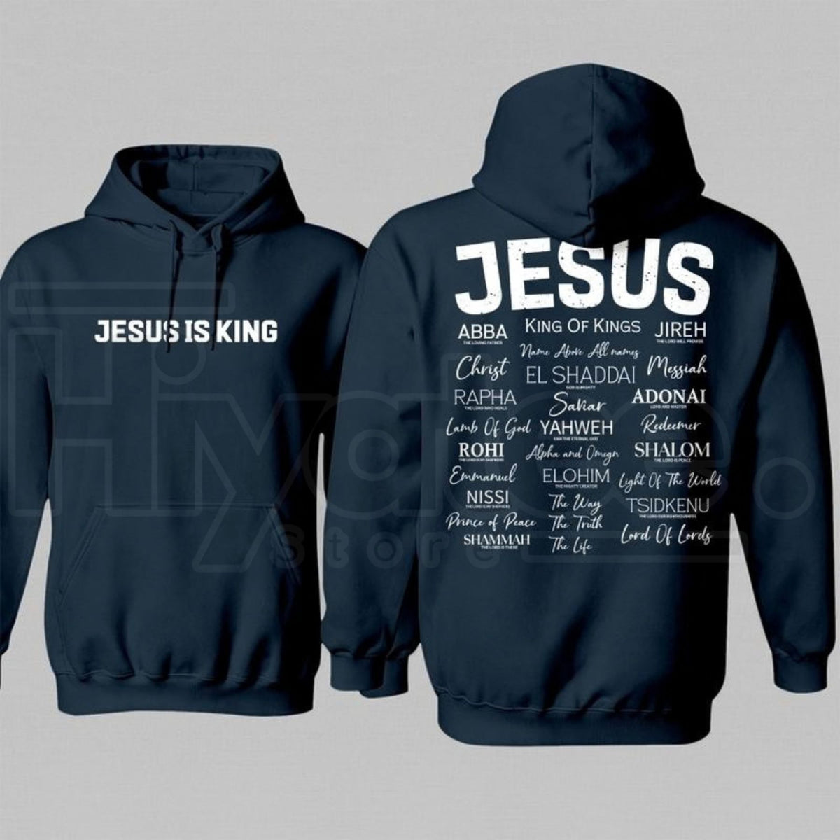 "JESUS IS KING" Gothic Hoodie – Dark Aesthetic Streetwear Cross Graphic Pullover