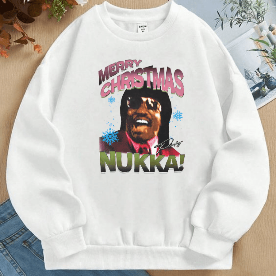 Nukka Christmas Sweatshirt, Merry Christmas Nuggah, Merry Christmas Nukka Shirt, Halloween Shirt, Election Shirt, Kamala Sweatshirt - Hiyatee