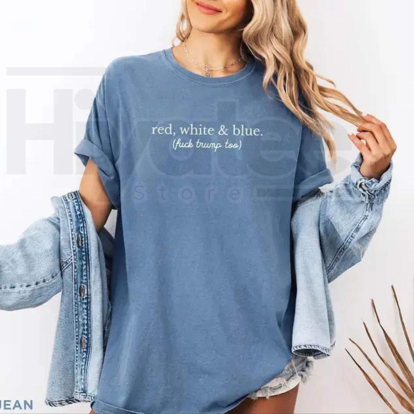 Comfort Colors Red White and Blue Anti Trump Shirt