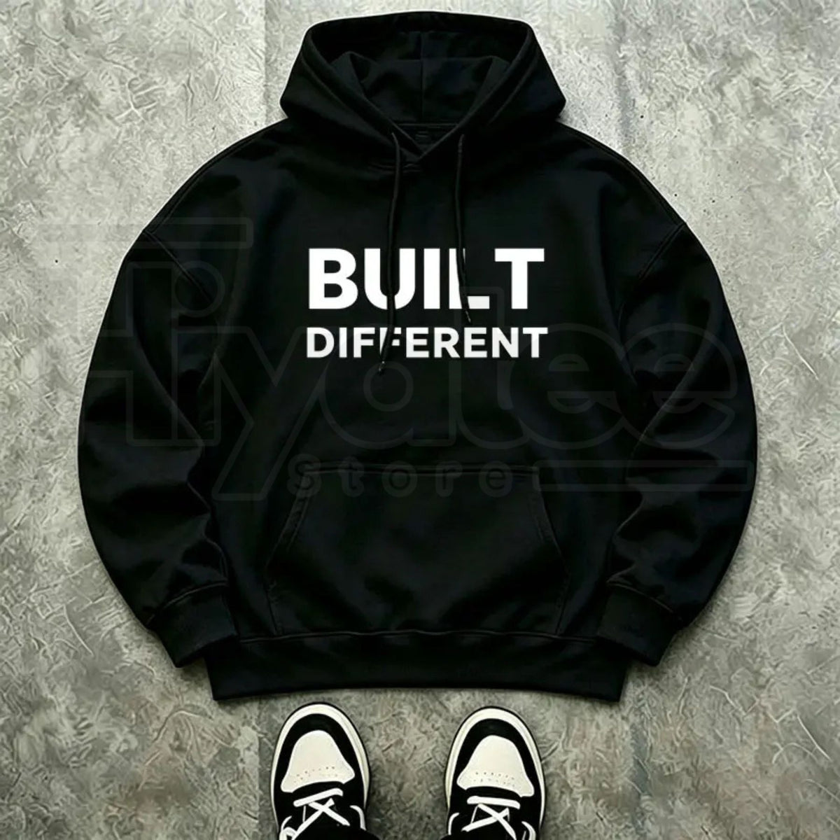 Men's "Built Different" Graphic Hoodie – Motivational Streetwear Pullover, Gym & Casual Fit