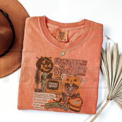 Comfort Colors Halloween Collage Shirt Retro Spooky Ghost Tee