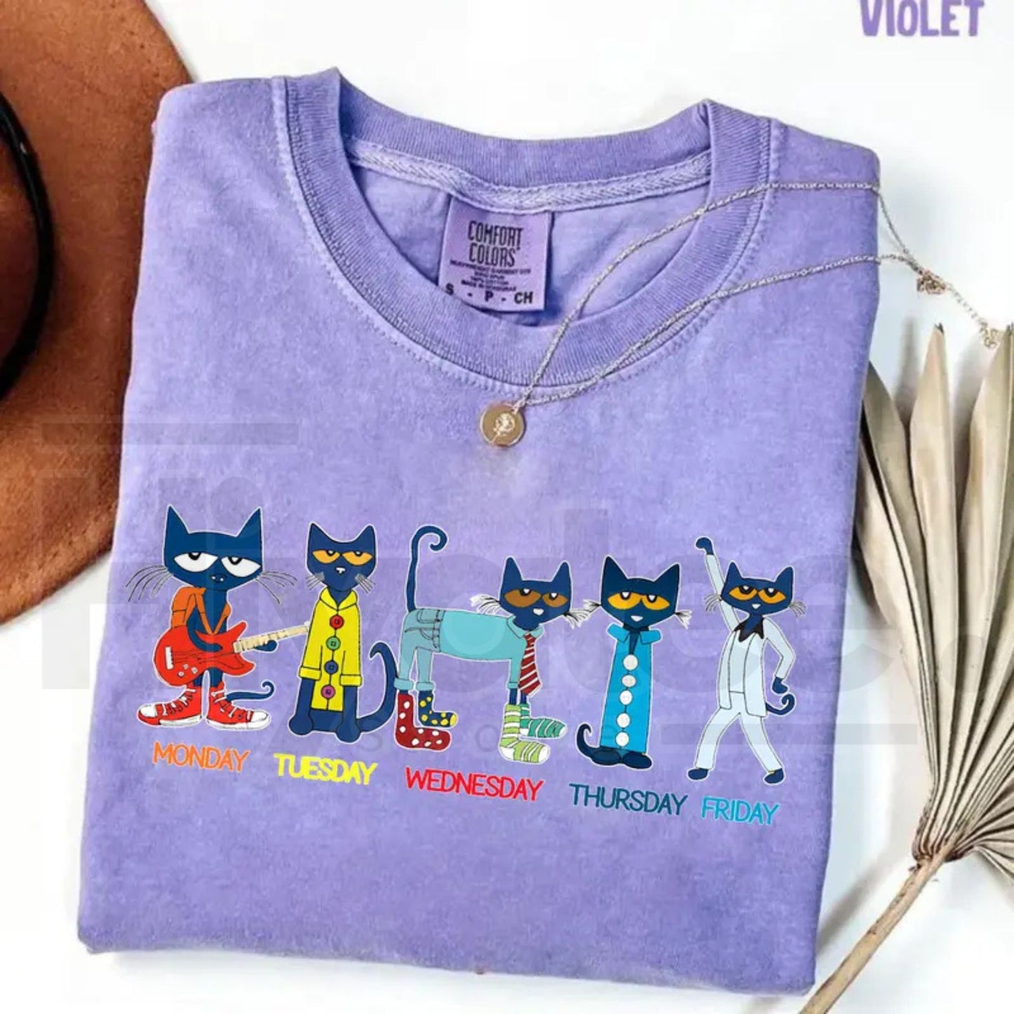 Comfort Color Pete The Cat Days Of The Week TShirt Funny Teacher Tee