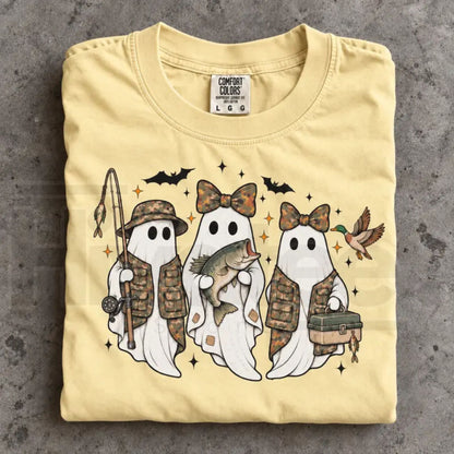 Fishing Season Ghosts Camo Ghost Halloween Comfort Colors Tee