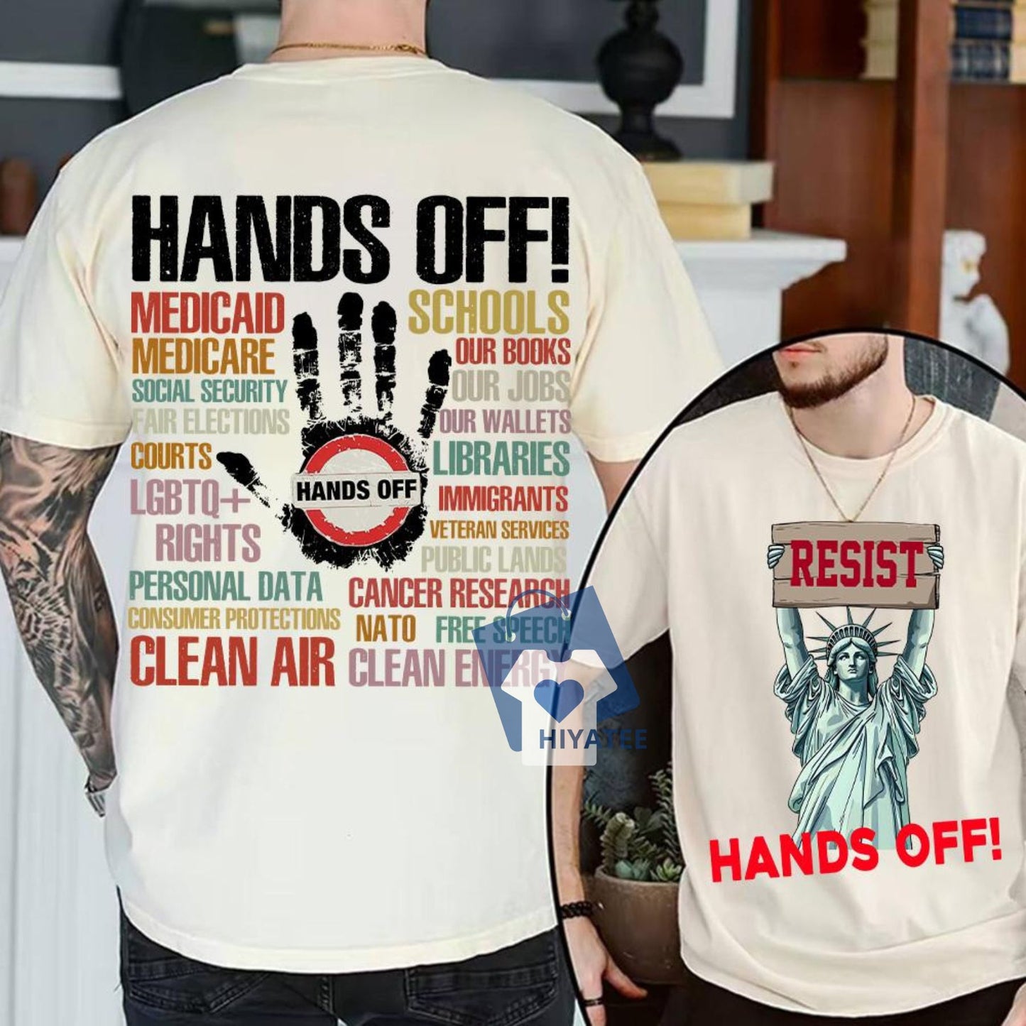 Hands Off Resist Shirt - Trendy Political Protest Tee