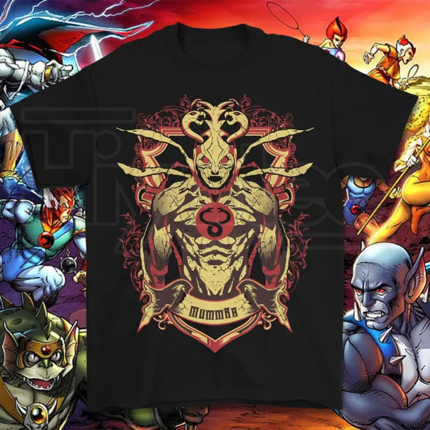 Vintage 80s Cartoon Thundercats Graphic Tee – Retro Character Grid Streetwear T-Shirt