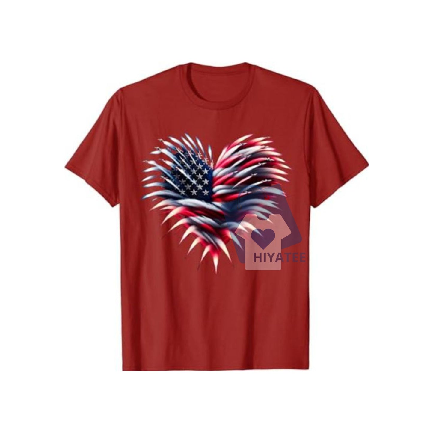 Retro Fighter Jet 4th of July Shirt – American Flag Heart Tee