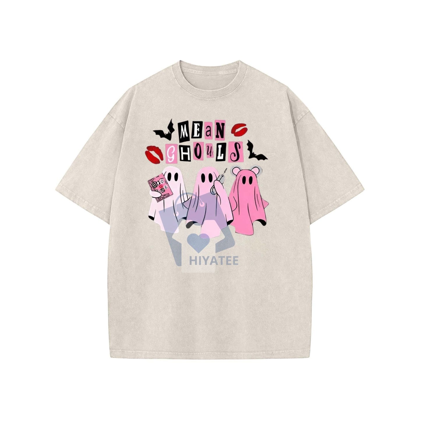 "Mean Ghouls" Halloween T-Shirt – Vintage Washed Unisex Tee, Spooky Graphic, Loose Fit Streetwear