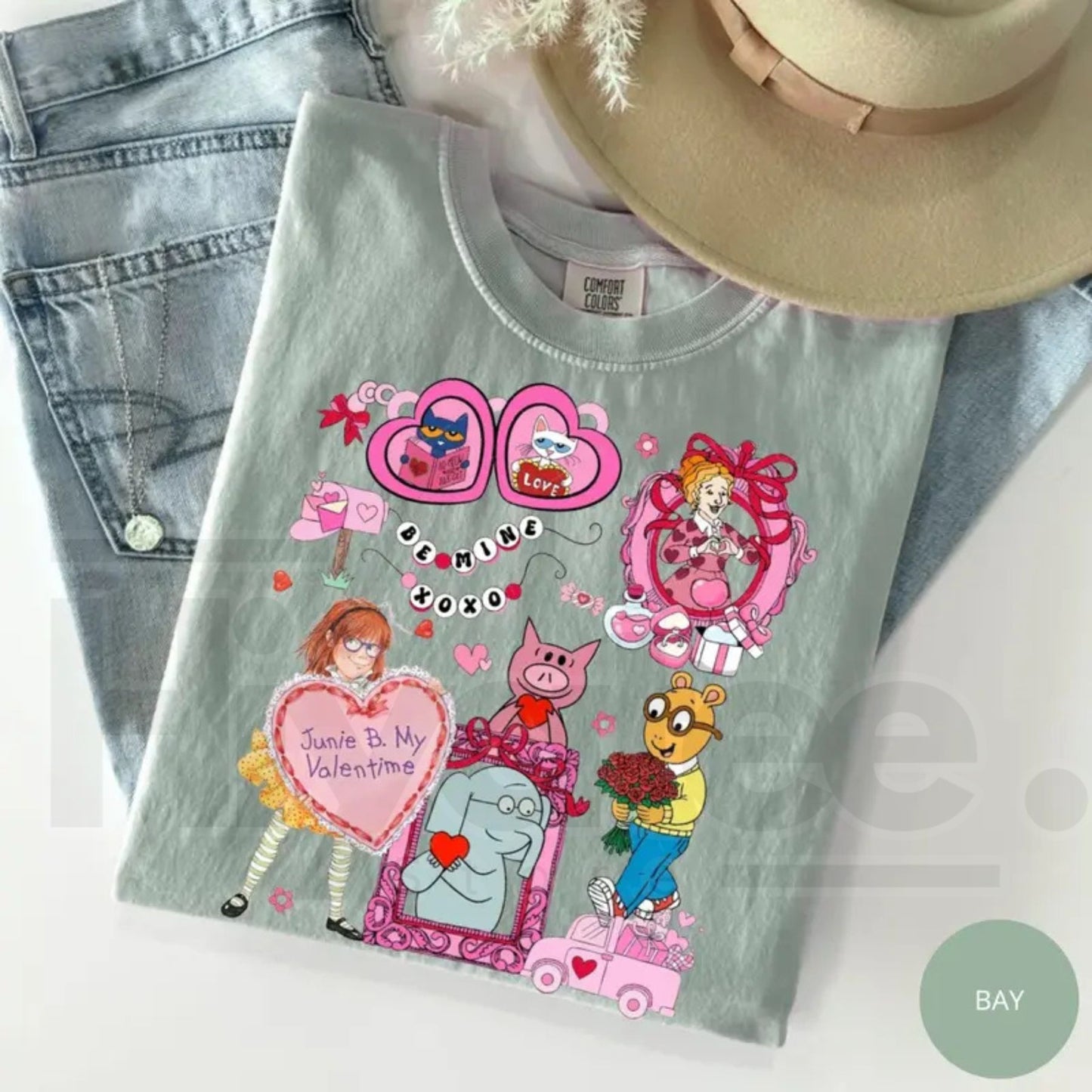 Comfort Colors® Coquette Bow Children’s Book Valentine Shirt – Junie B. Teacher Tee, Library Book Club School Top