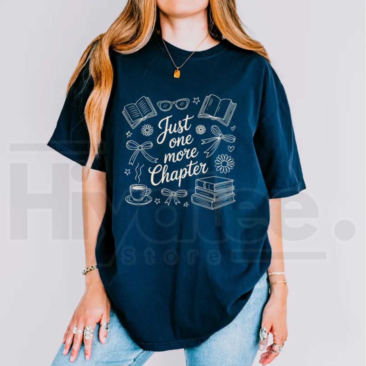 Comfort Colors Just One More Chapter Shirt Books and Coffee Reader Tee