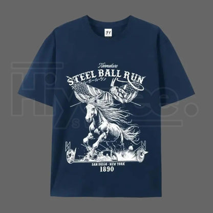 "Steel Ball Run" Horse Racing – SBR American Flag Graphic Top