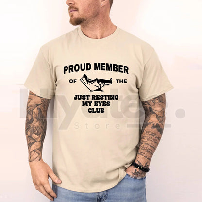 Comfort Colors "Just Resting My Eyes" Funny Dad Shirt – Humorous Father’s Day Gift, Classic Dad Life T-Shirt
