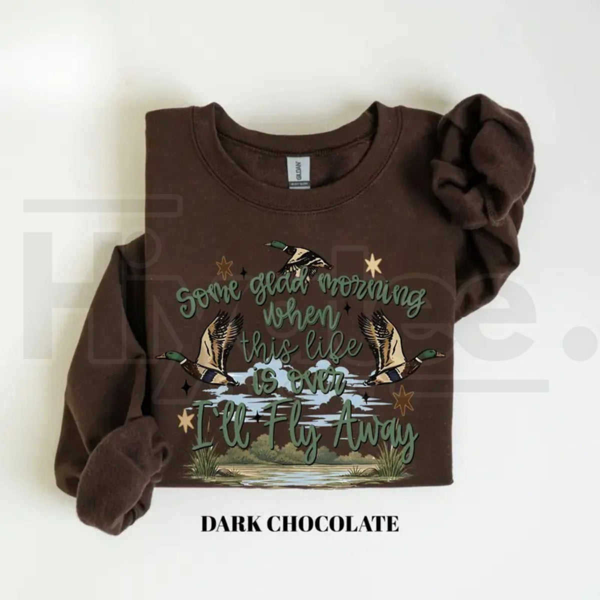 I’ll Fly Away Sweatshirt – Christian Duck Hunting Graphic Crewneck, Western Jesus Faith Gildan Pullover
