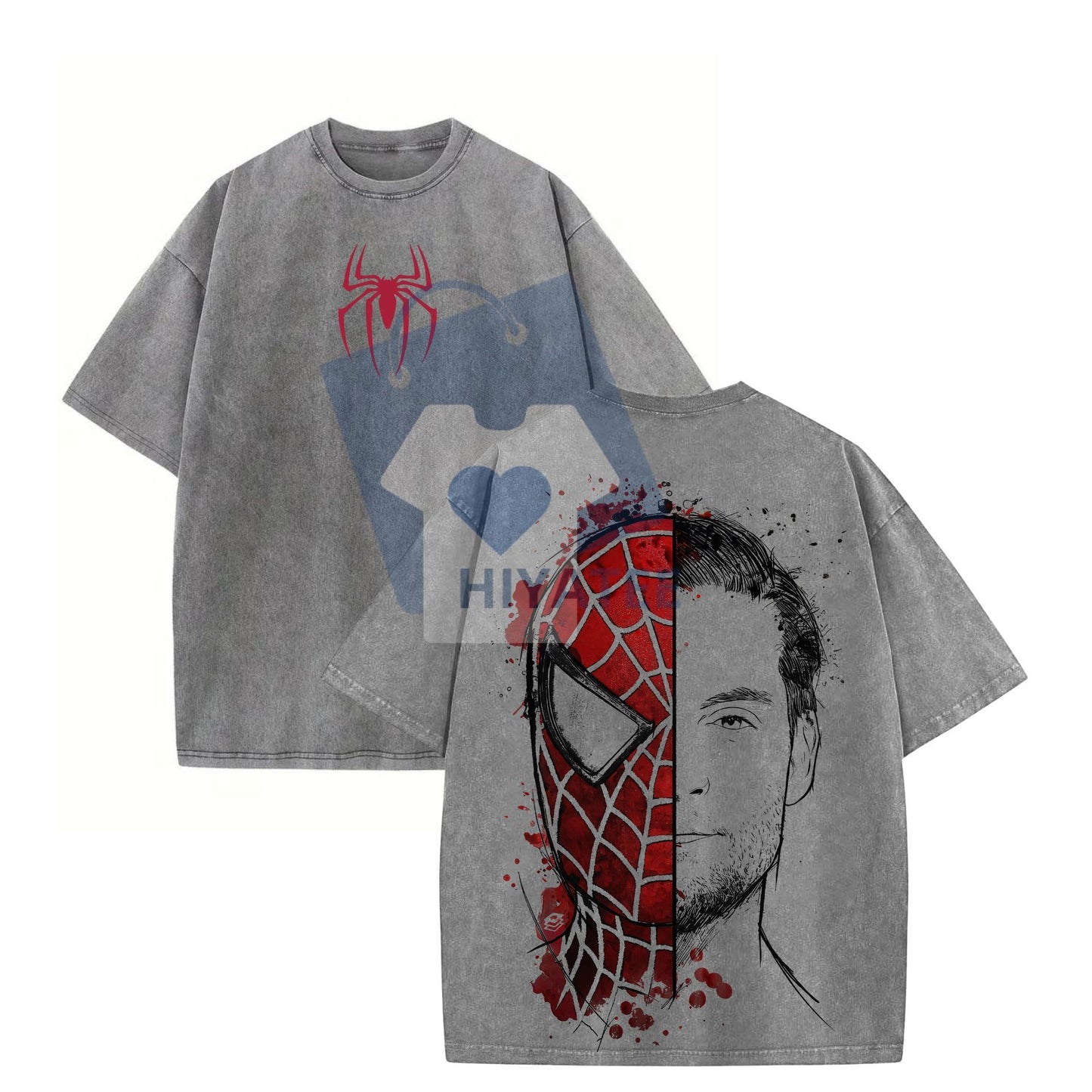 The Dark Style Trio Spider-Man T-Shirt – No Way Home Graphic Tee, Oversized Premium Cotton Streetwear