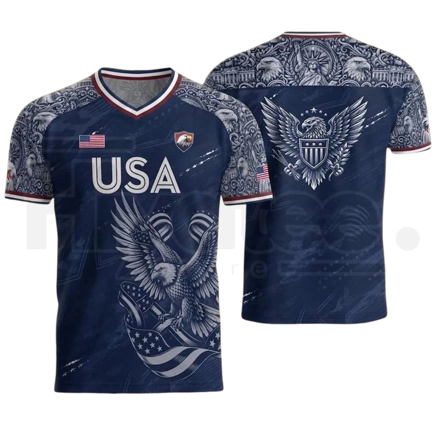 2026 USA Soccer Jersey – Patriotic V-Neck Performance Shirt for Fans