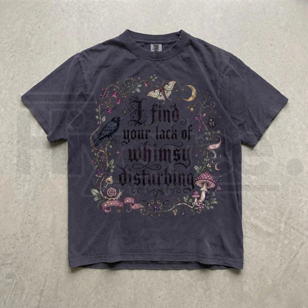 Lack of Whimsy Crow Fall Shirt Witchy Celestial Moth Halloween Comfort Colors Tee
