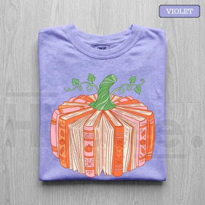 Book Pumpkin Shirt Bookish Fall Reader Tee Cute Librarian Bookworm Gift