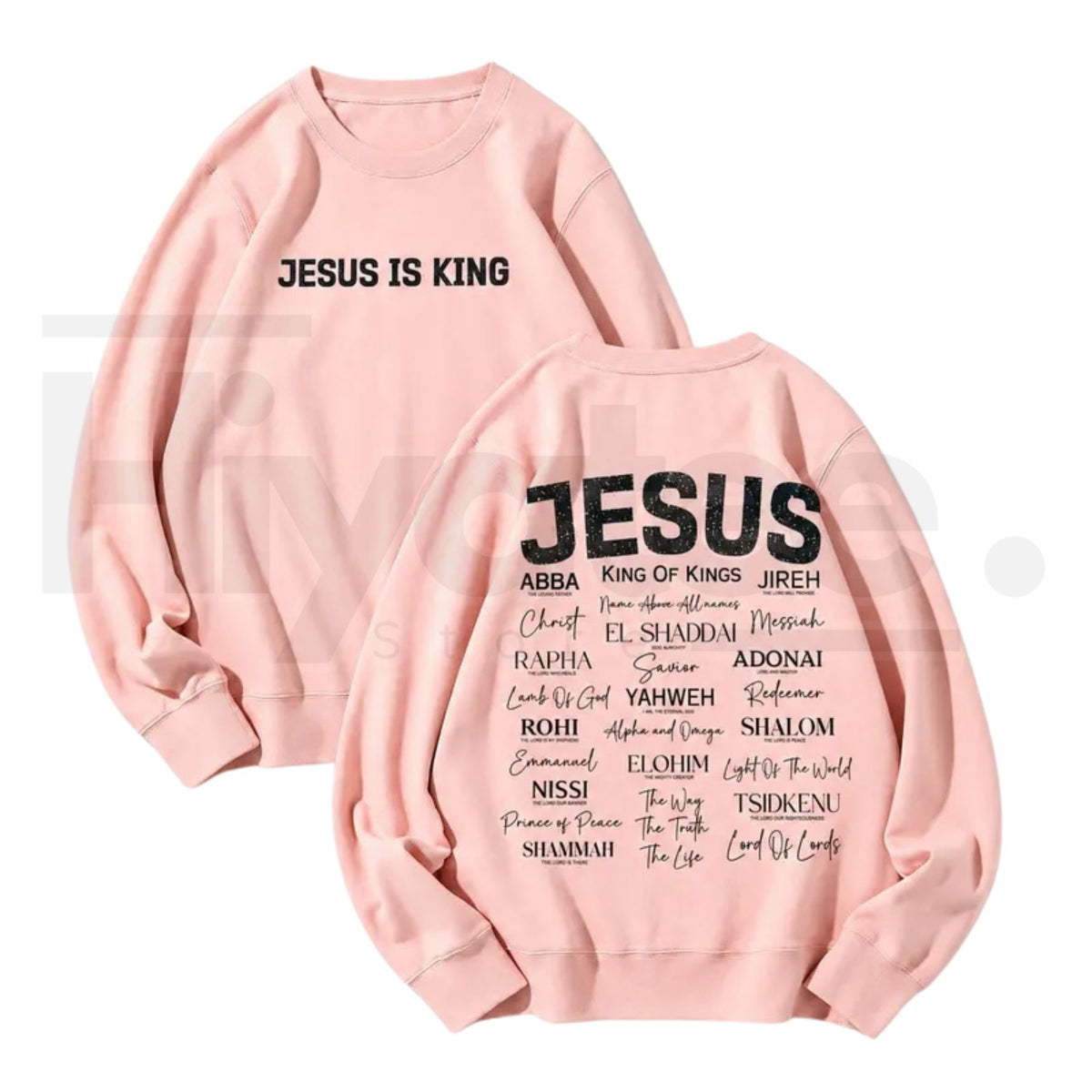 Jesus Is King Back Print Faith Crewneck Sweatshirt – Christian Aesthetic Graphic Sweater for Men & Women