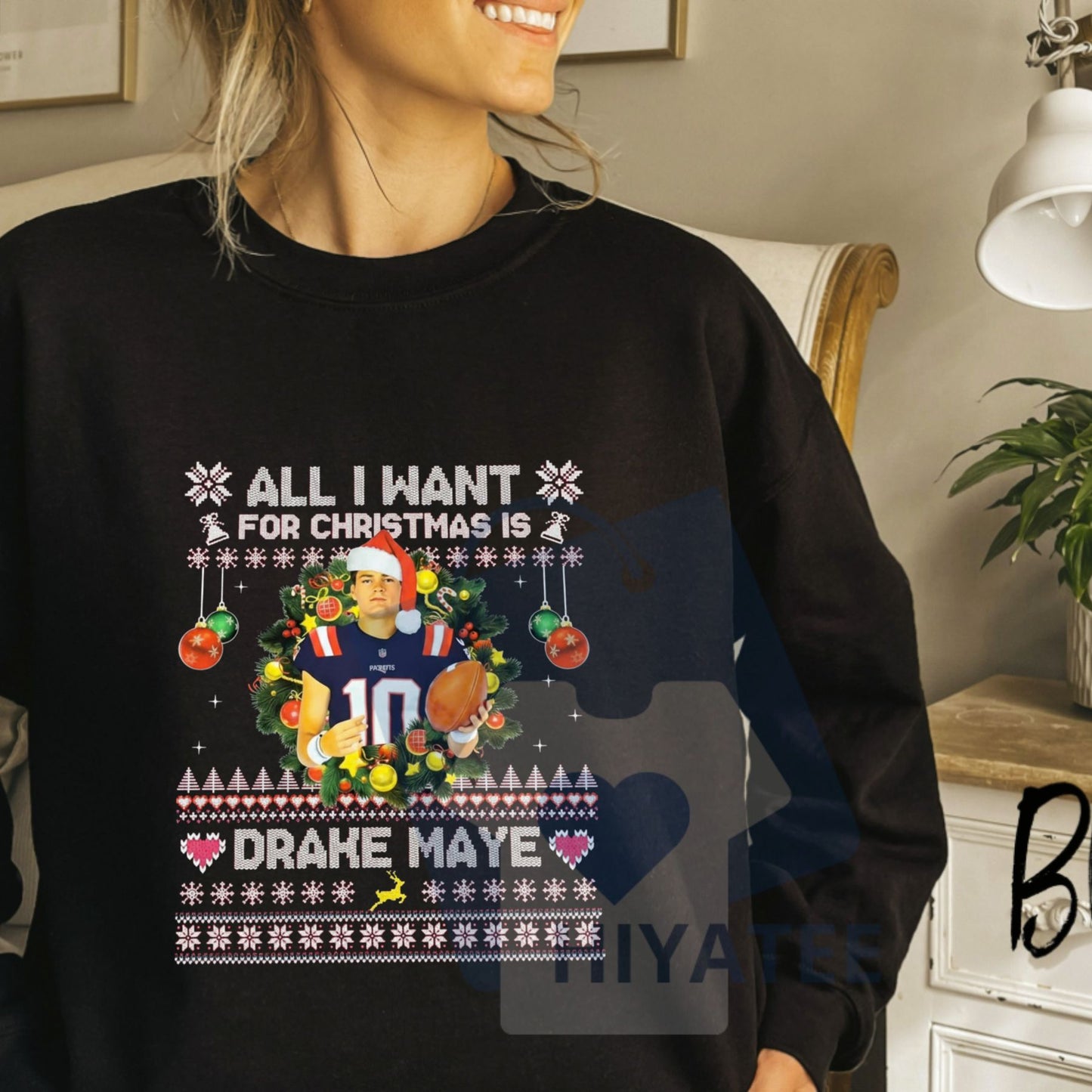 Drake Maye All I Want For Christmas Sweatshirt