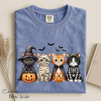 Comfort Colors Halloween Cat Pumpkin Spooky Graphic Tee