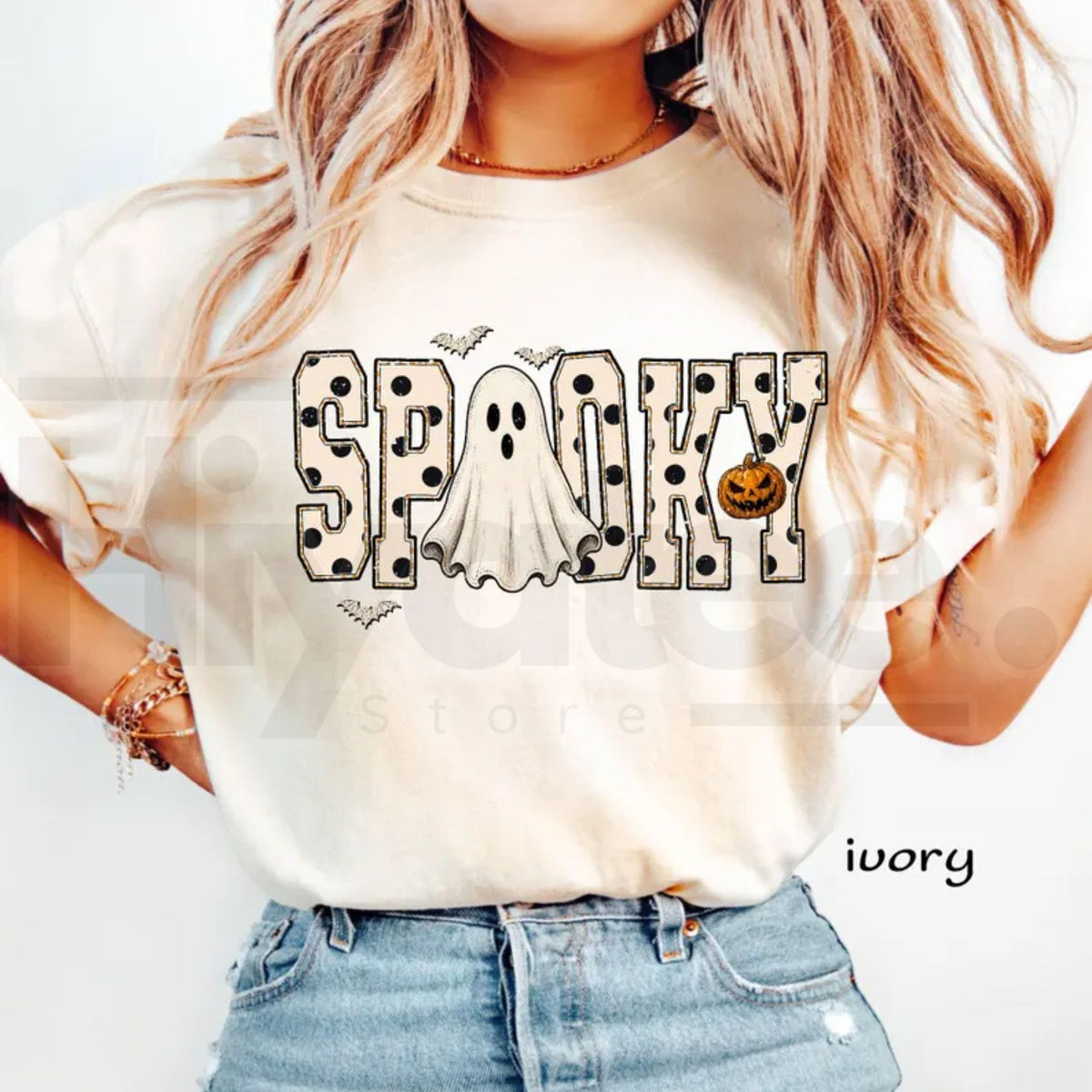 Comfort Colors Retro Spooky Halloween Ghost Preppy Tee